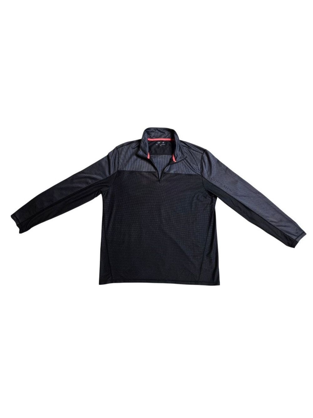 Men's Calvin Klein Black Gray 1/4 Zip windbreaker light jacket L